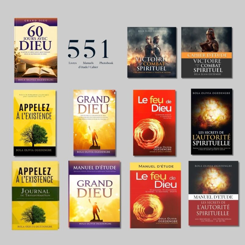 Les onze ouvrages du pack complet de Bola Olivia Ogedengbe, dont le dévotionnel 60 jours avec Dieu